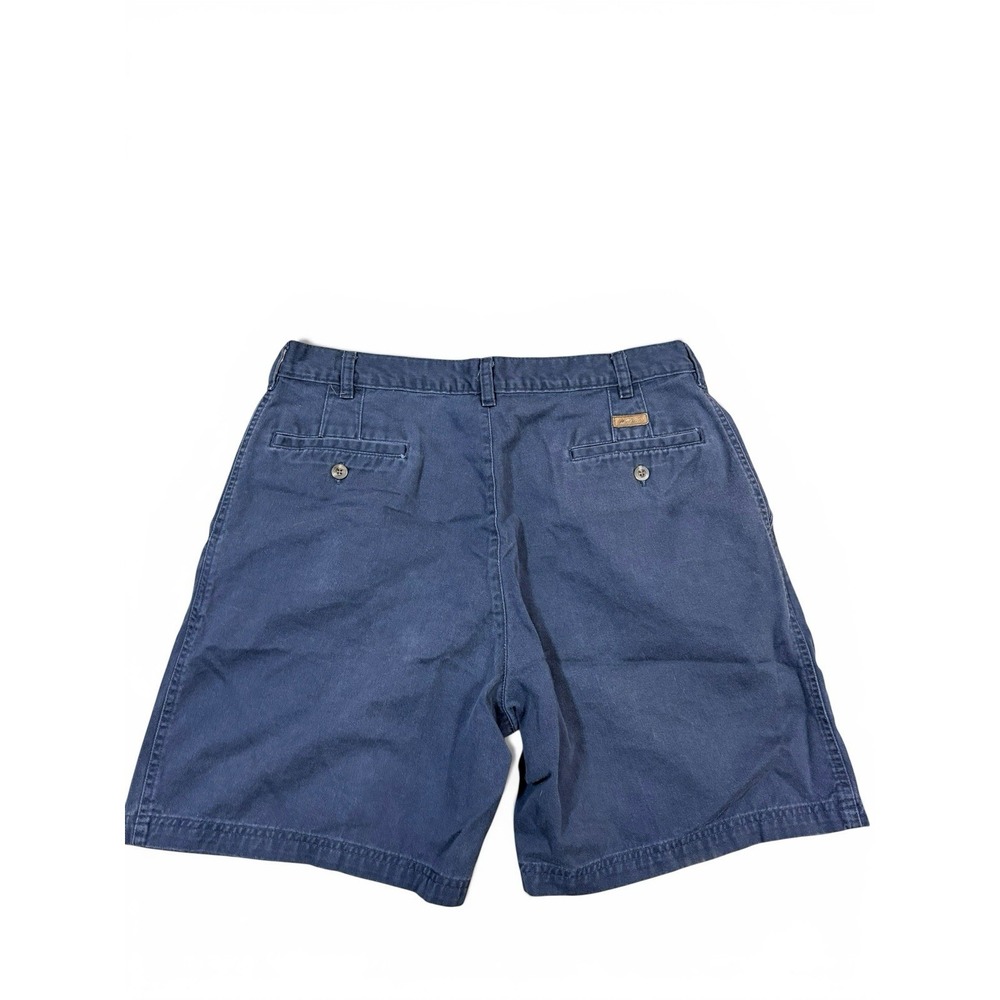 Woolrich Men's Pleated Denim Shorts Dark Blue Size 32 Vintage Outdoor Golf